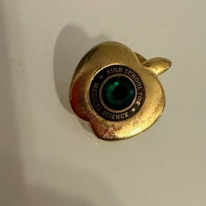 VINTAGE 80s HIGH SCHOOL FOR MEDICAL SCIENCE APPLE PIN